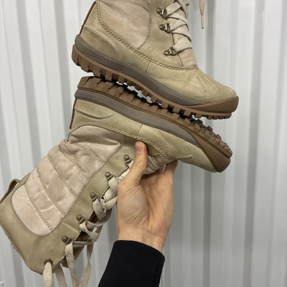 TIMBERLAND 21647 WINTER BOOTS WOMEN'S LEATHER/FABRIC CAMPING BEIGE - Size US 6M - Picture 9 of 15